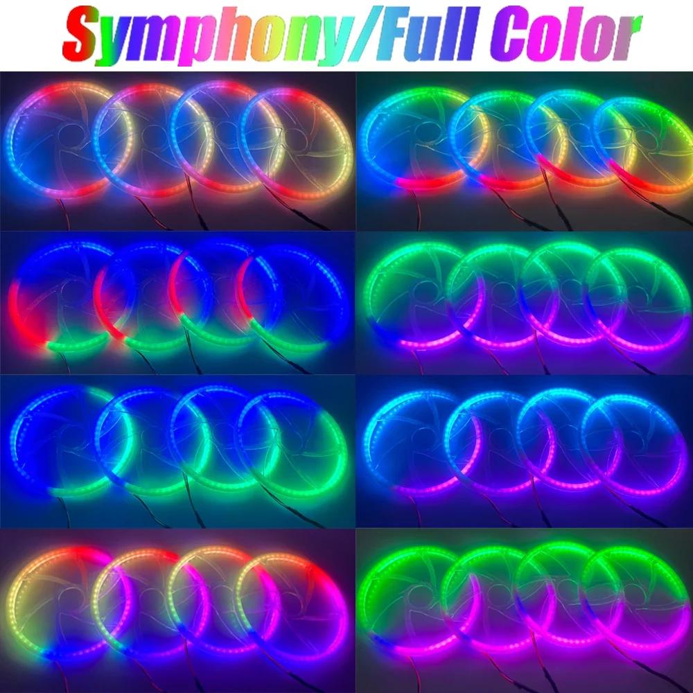 4PCS 5.9inch LED Car Sound Speaker RGB Symphony 64 Color Ambient Light Interior Decoration Acrylic APP Control Atmosphere Lamp