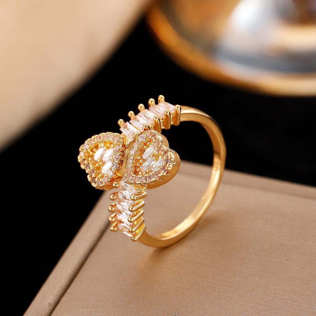 High-End Cross-Border Fashion Bow Ring for Women - European & American Style Open Index Finger Accessory