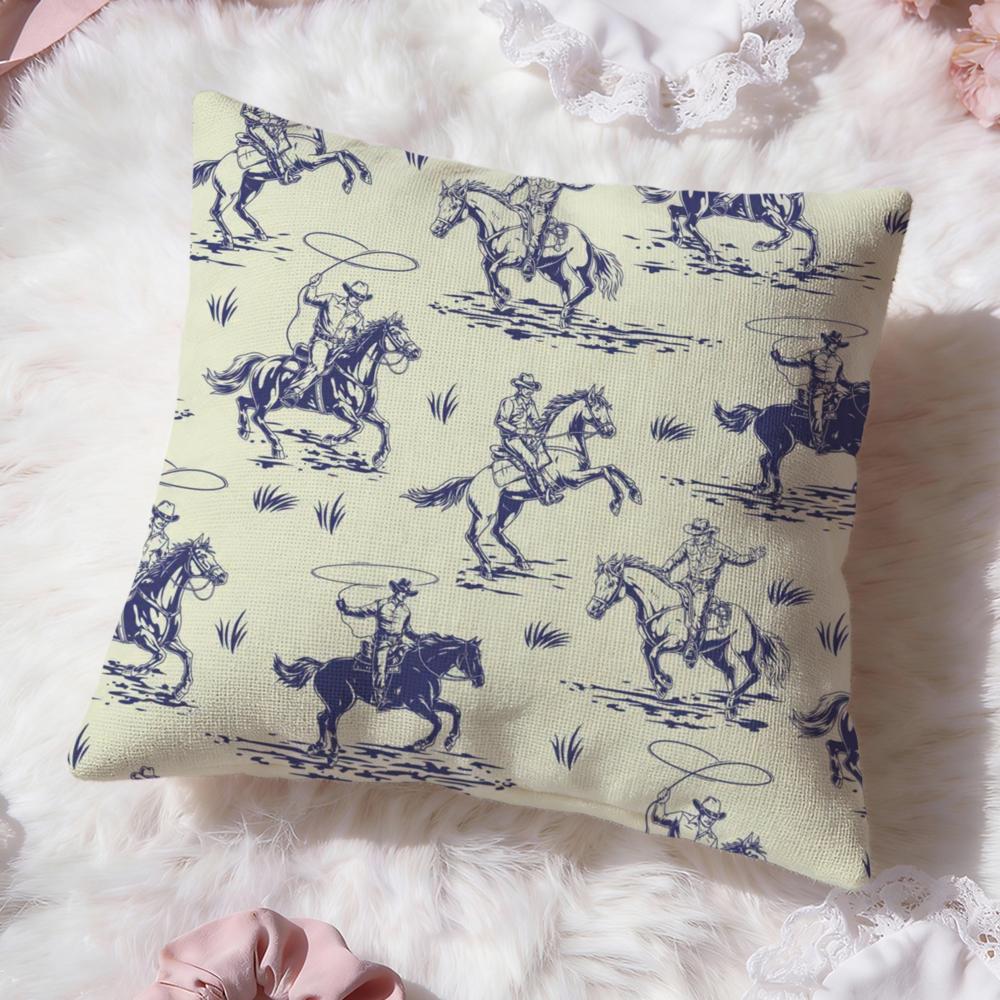 Horse Cushion Cover Premium Comfort Reversible Pillow Cove Two in One Design for Any Room Car Interior