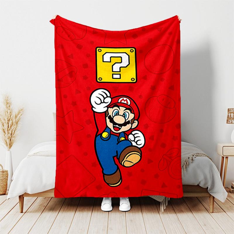 1pc Blanket Super Mario1 Print Design, Lightweight Blanket for Sofa, Bed- Soft &Warm, Gift for All Seasons like Christmas, Halloween