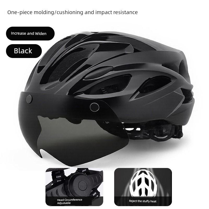 Yu Zhaolin's Premium Bicycle Helmet with Integrated Goggles, One-Piece Riding Helmet for Men and Women, Mountain and Road Safety Helmet