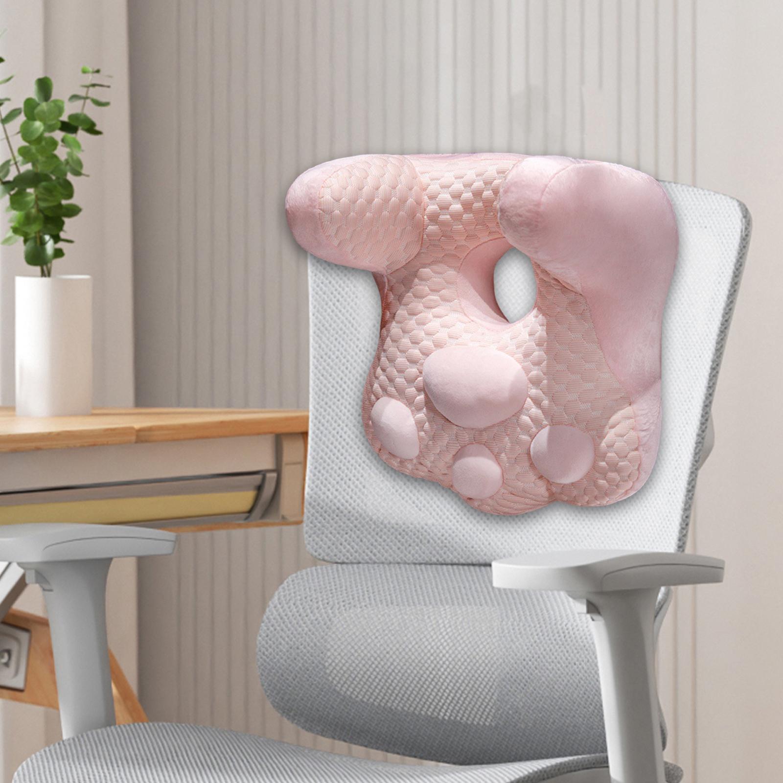 Breathable PP Cotton Napping Pillow Neck Support Cushion for Travel Car Office Chair Lunch Break Sleep Aid розовый