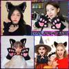 Chisafly Cat Ear Paw Tail and Bell Cute Cat Costume Perfect for Cosplay and Halloween Headband, Gloves, Choker, Included, Accessories, 4-Piece Set,