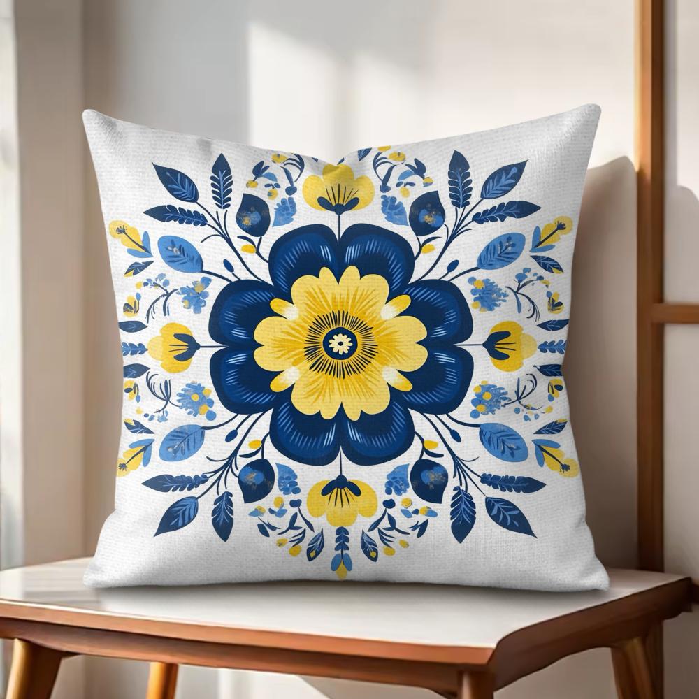 Resortstyle Patterns Cushion Cover Natural Linen Organic Fabric DoubleSided Printing Couch Pillow Covers Home Decor