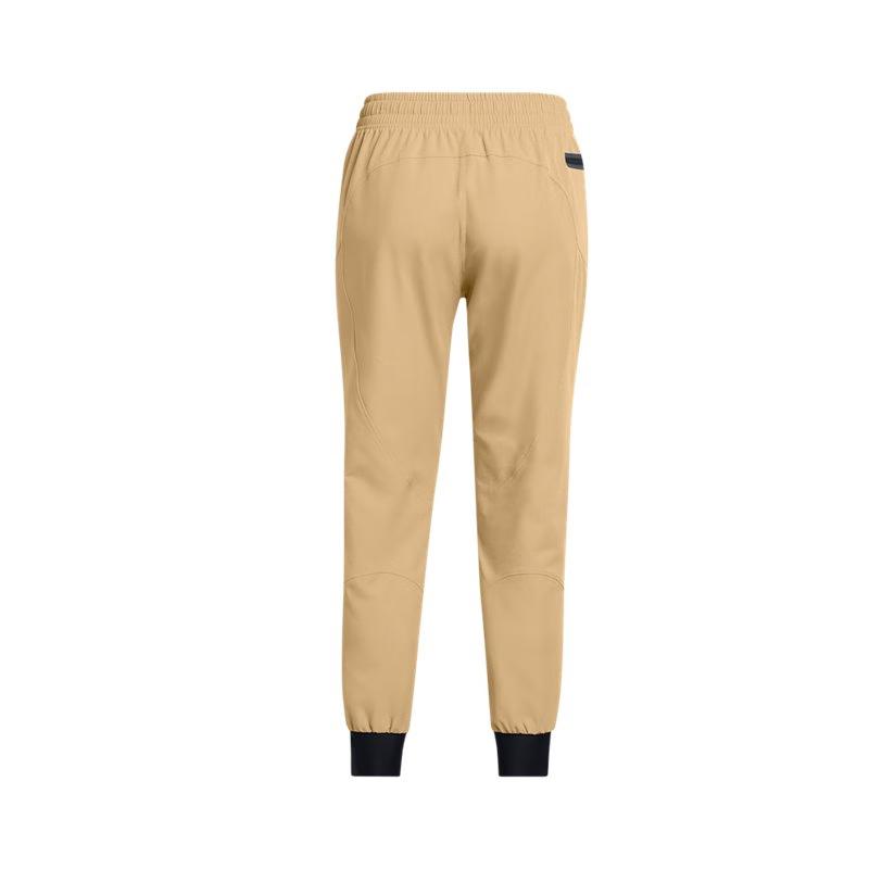 Under Armour Elastic Cuffed Warm Comfortable Solid Color Knitted Sports Pants Women bottoms Camel-Brown 1376926-263