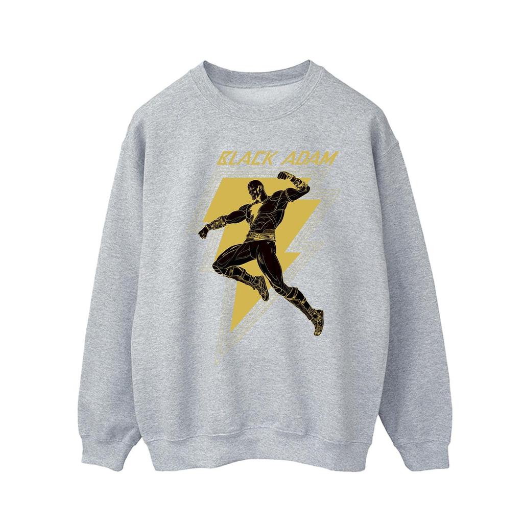 DC Comics Mens Black Adam Golden Bolt Chest Sweatshirt