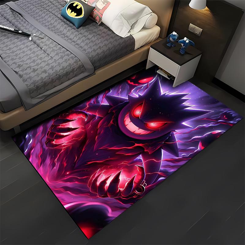 Pokemen Gengar Cartoon Pattern Living Room Bedroom Carpet Bedside Floor Mat 15 Sizes Kid's Room Cloakroom Play Mat Area Rug Gift