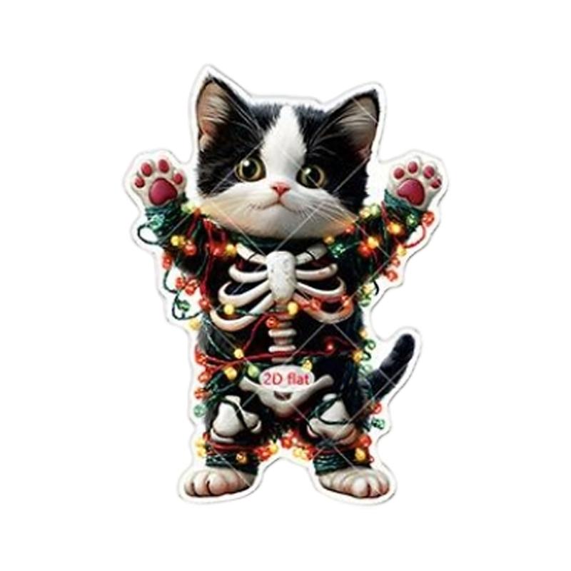 

Skeleton Black Cat Acrylic Hanging Ornament - Halloween Decor for Car, Rearview, Home, Bag & Gift (1 Piece)