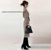 Korean Style High Collar Mid-Length Cashmere Knit Loose Wool Dress for Women