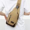 Men's Korean-Style Canvas Crossbody Chest Bag - Trendy Casual Small Shoulder Backpack