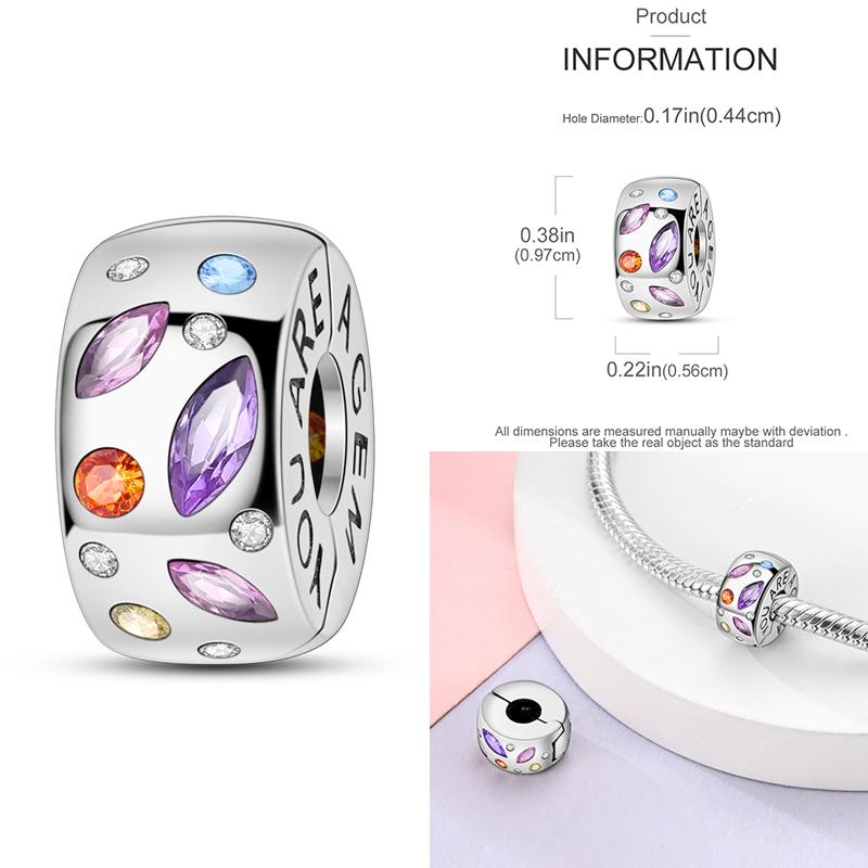 Charms Plata De Ley 925 copper Original Devil's Eye Perfume Bottle Bow Silicone Spacer Beads Women Bracelet DIY Zircon Pendants