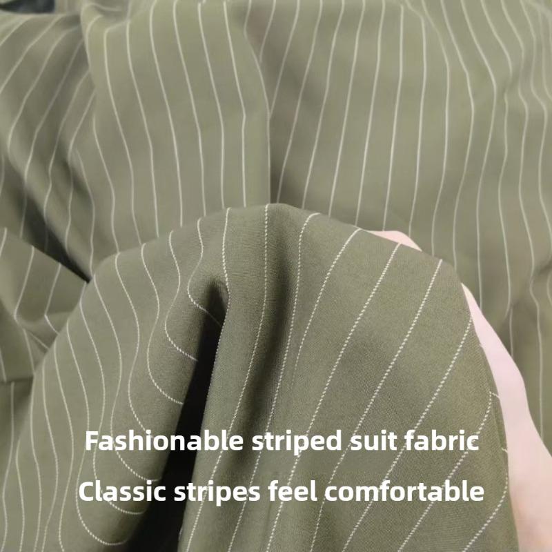 Klassischer Streifenanzugstoff Knitterfest pro Meter für Hosen Röcke Uniformen DIY Nähstoff Hängend Elastizität Weiß Rot