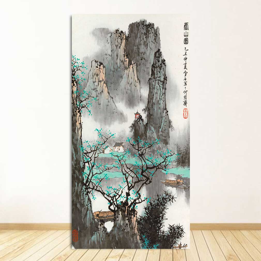 Classic Chinese Ink painting Landscapes Large Size Wall Picture For Living Room Home Decor-7 Huge Size Canvas Print Painting,