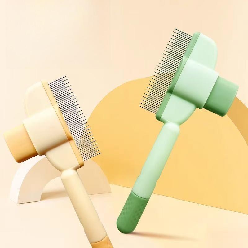 Self Cleaning Pet Brush for Cats Dogs Deshedding Tool Dematting Comb for Long Hair Removes Loose Fur