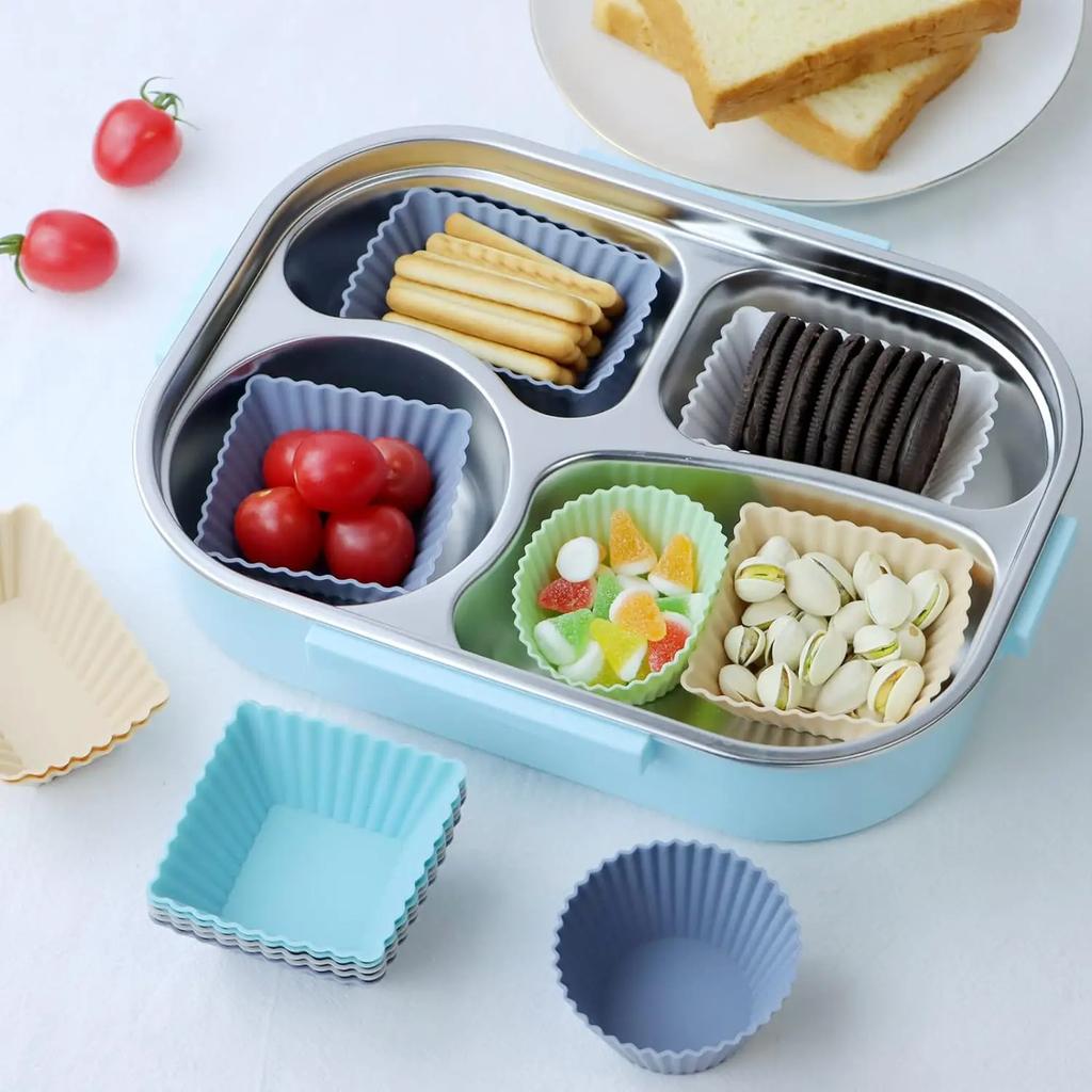 12 stk/sett Silikonkakeform Rundformet Muffins Cupcake Bakeformer Kjøkken Matlaging Bakeware Maker DIY Kakedekoreringsverktøy
