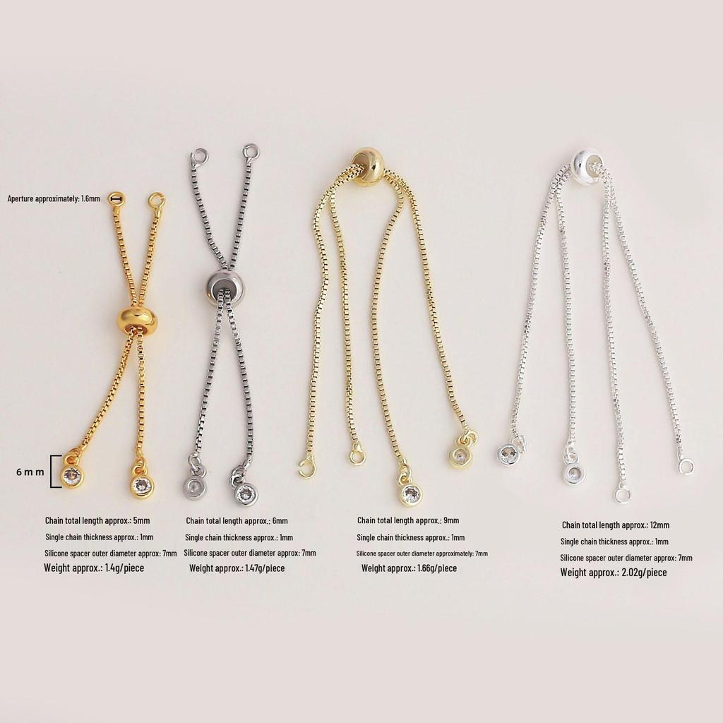 18K Gold Plated Adjustable Silicone Extension Chain Bracelet Necklace