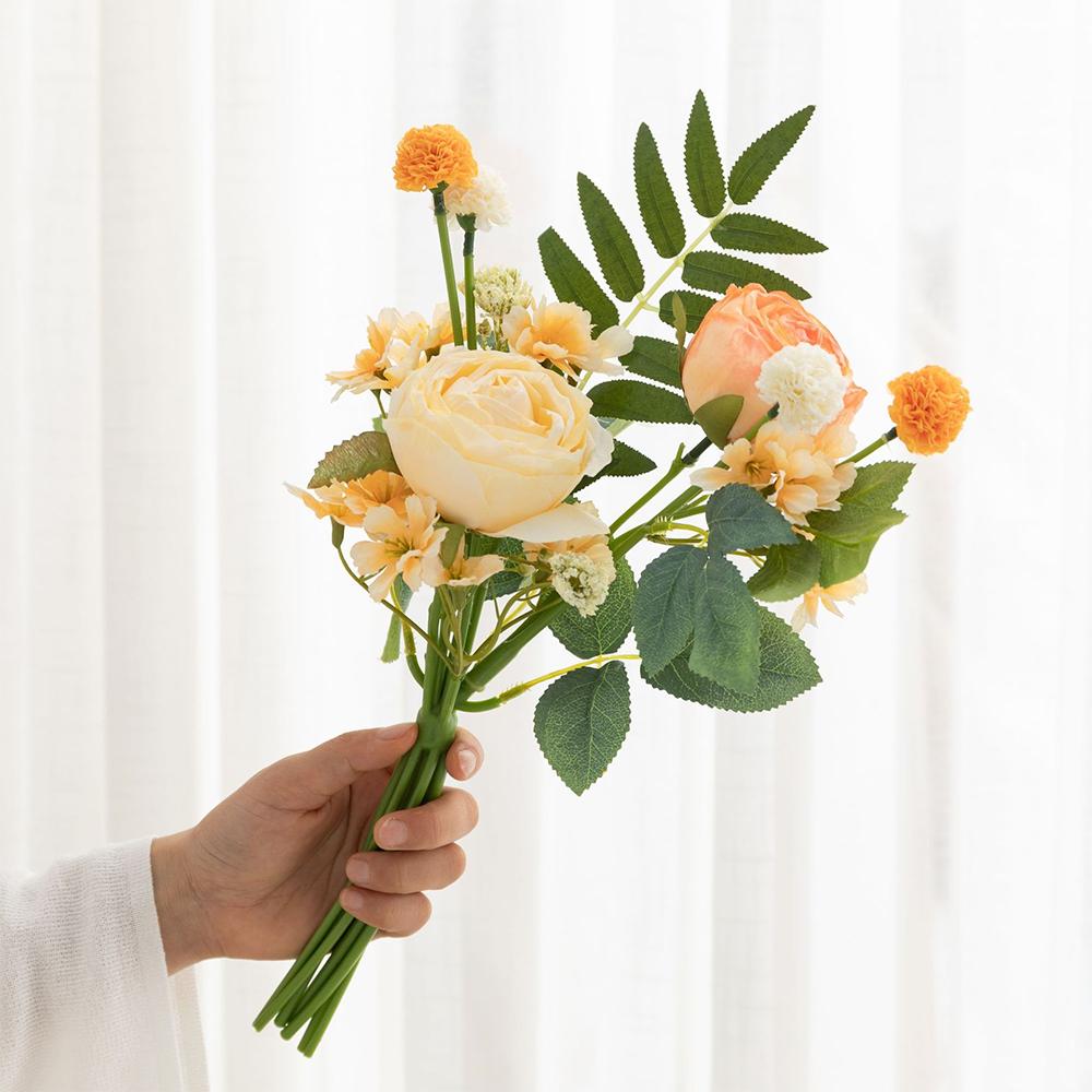 Artificial Flower Rose Bouquet For Wedding Decor Living Room Decoration, Wedding Hand Held Flower Simulation Rose Wedding Bouque