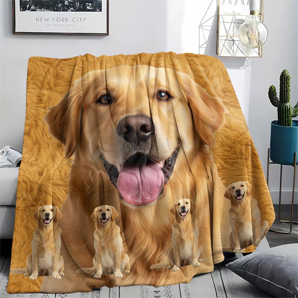 1 st Golden Retriever Husky Tryck Flanellfilt, Hög kvalitet Bekväm för Alla Årstider, Heminredning, Värme och Komfort, Perfekt för Gåvor