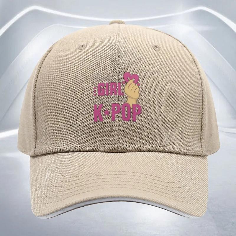 KPOP Girl Finger Heart Baseball Cap Polyester Adjustable Casual Hat For Adult Unisex Outdoor Sports