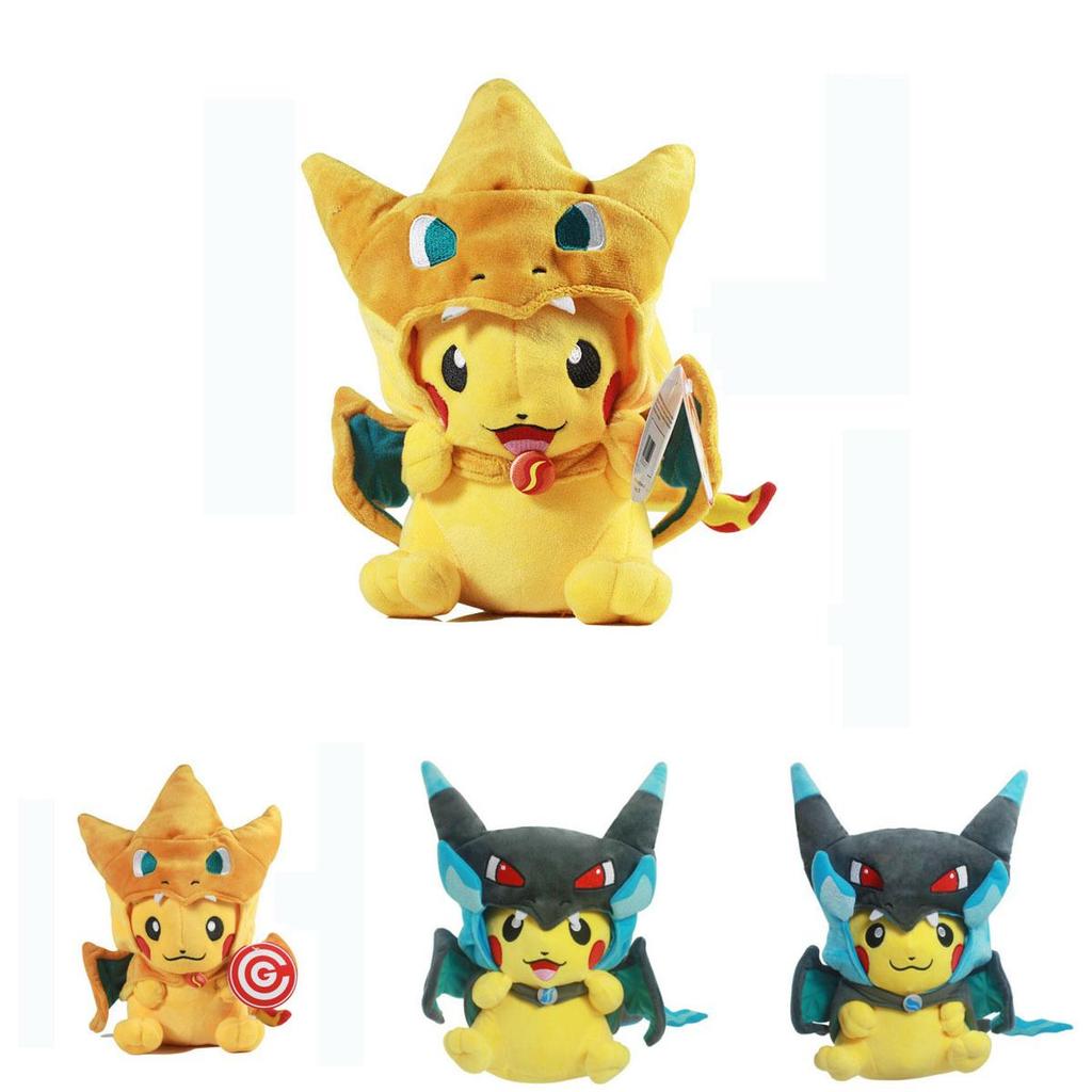 Adorable Pikachu Cosplay Plush Toys Mega Pokemon Cos Charizard Soft Stuffed Kids Toy For Cozy Cuddles
