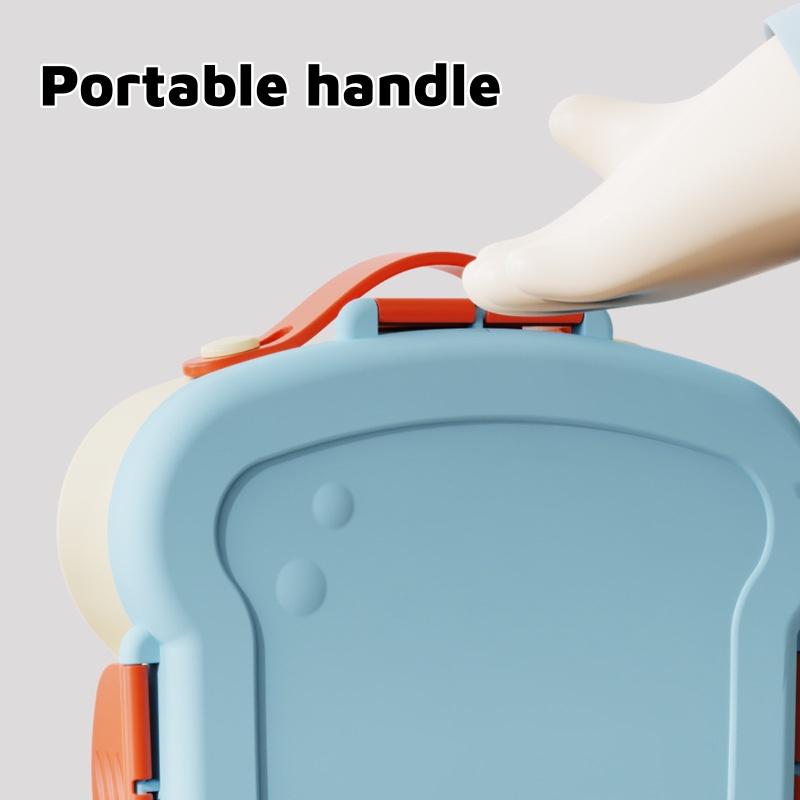Bento Lunch Box Set Leak Proof Snack Box with Spice Cup & Utensils BPA Free Portable Handle Meal Container for School Travel BBQ