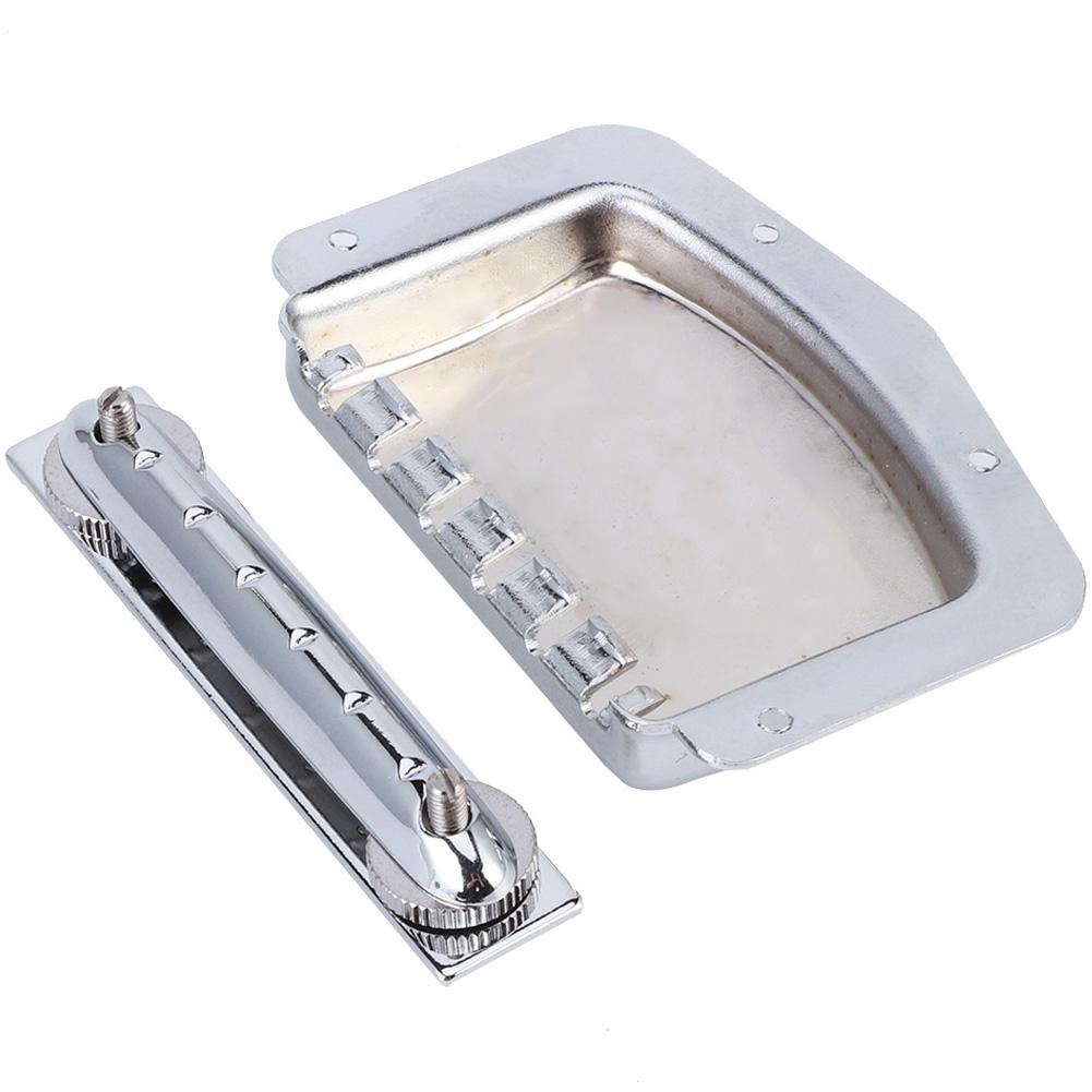 6 String Electric Guitar Adjustable Archtop Tailpiece Bridge Cover Plate AccessorySilver