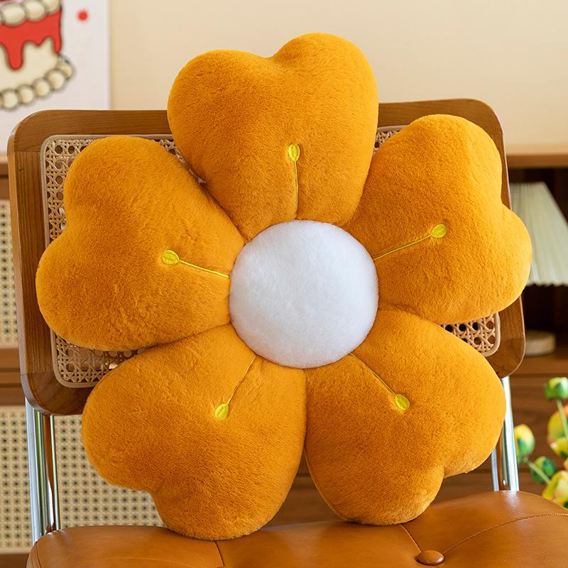 Daisy Flower Shaped Plush Throw Pillow Cushion Comfortable Cute Decorative Pad for Bed Sofa Floor Office Chair Seat Cushion New
