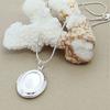 Copper Oval Round Po Frame Pendant Necklace 18/20-28/30 Inch Snake Chain For Woman Man Wedding Jewelry