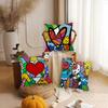 R-romero B-Britto Art Pillow Case Applicable Space For Guest Rooms Interiors Cars Office House Decoration