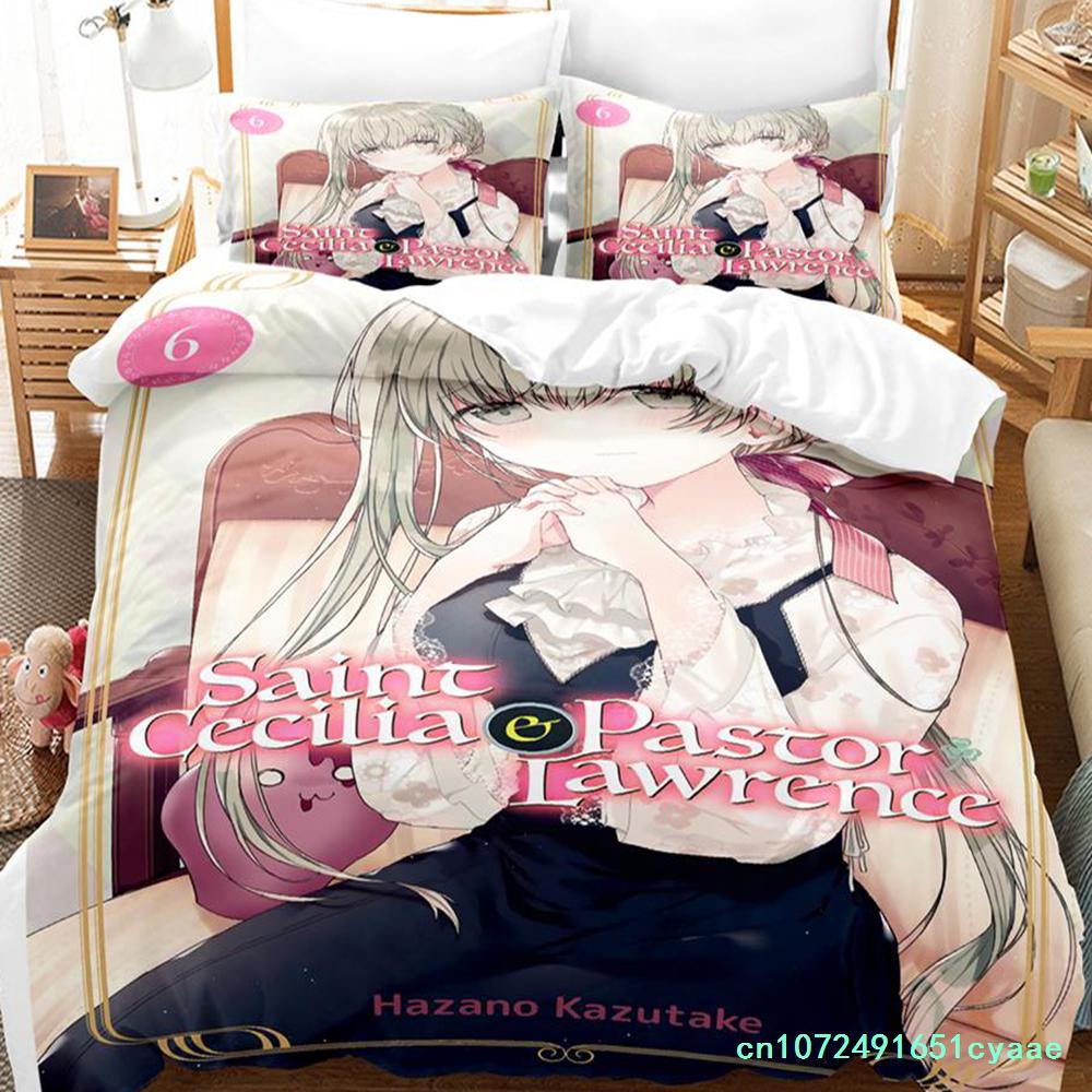 New Saint Cecilia Pastor Lawrence Bedding Set Single Twin Full Queen King Size Bed Set Adult Kid Bedroom Duvetcover Sets Anime