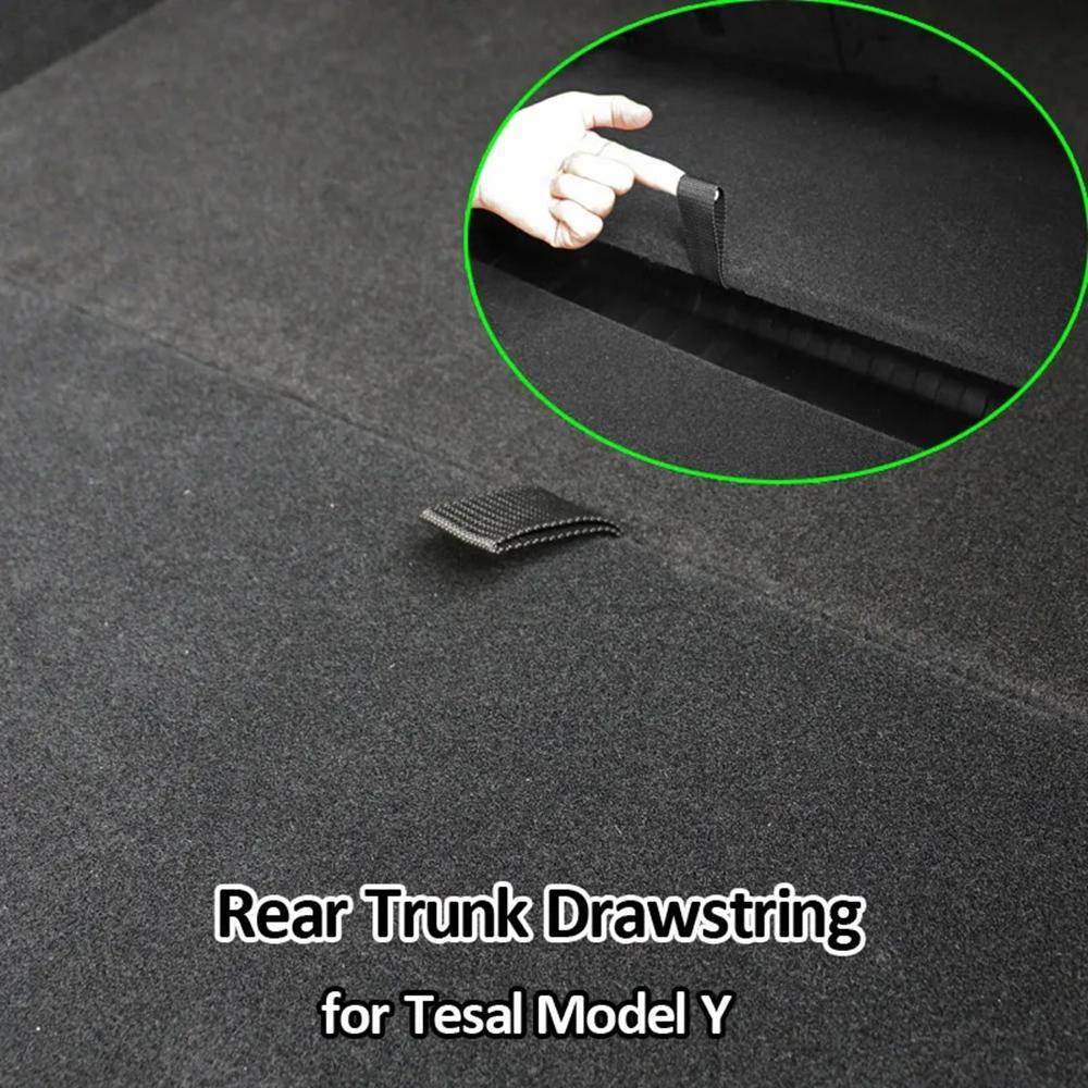 Kofferraum Seil Zugband Für Tesla Model Y 2021-2026 Öffnen Heckklappe Abdeckung Griff Zugband Auto Organizer Zubehör Gadgets