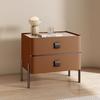 Italian Luxury Modern Minimalist Solid Wood Bedside Table High-End Solid Oak Nightstand for Main Bedroom Sofa Side Storage Box