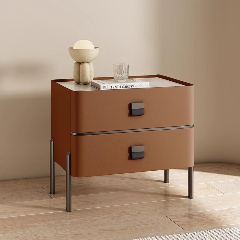 Italian Luxury Modern Minimalist Solid Wood Bedside Table High-End Solid Oak Nightstand for Main Bedroom Sofa Side Storage Box