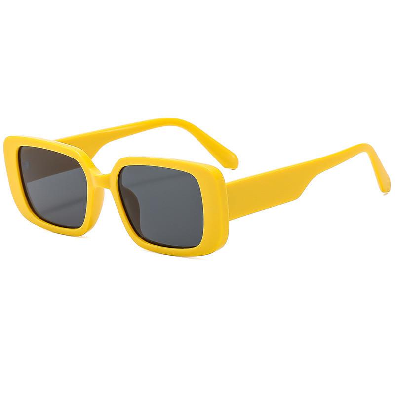 Retro Square Black Sunglasses With Grey Lenses Uv400 For Outdoor Sports