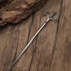 Gothic Vintage Witch Skull Goat Hair Stick Hairpin – Viking Norse Party Jewelry