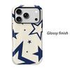 Abstract Navy Oversized Star Modern Geometric Art Protective Shockproof Film Aesthetic Bumper Phone Case Cover For iPhone 14 15 16 Pro Max Plus