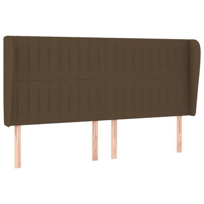 VidaXL Headboard with Ears Dark Brown 183x23x118-128 Cm Fabric3118211
