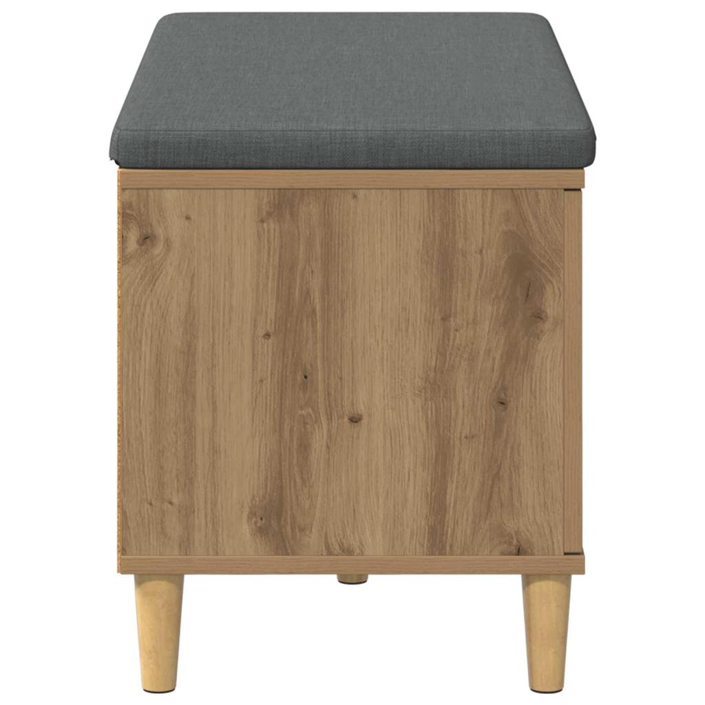 Hallway Bench with Cushion and Storage Artisan Oak Finish 80 x 38 x 46 cm