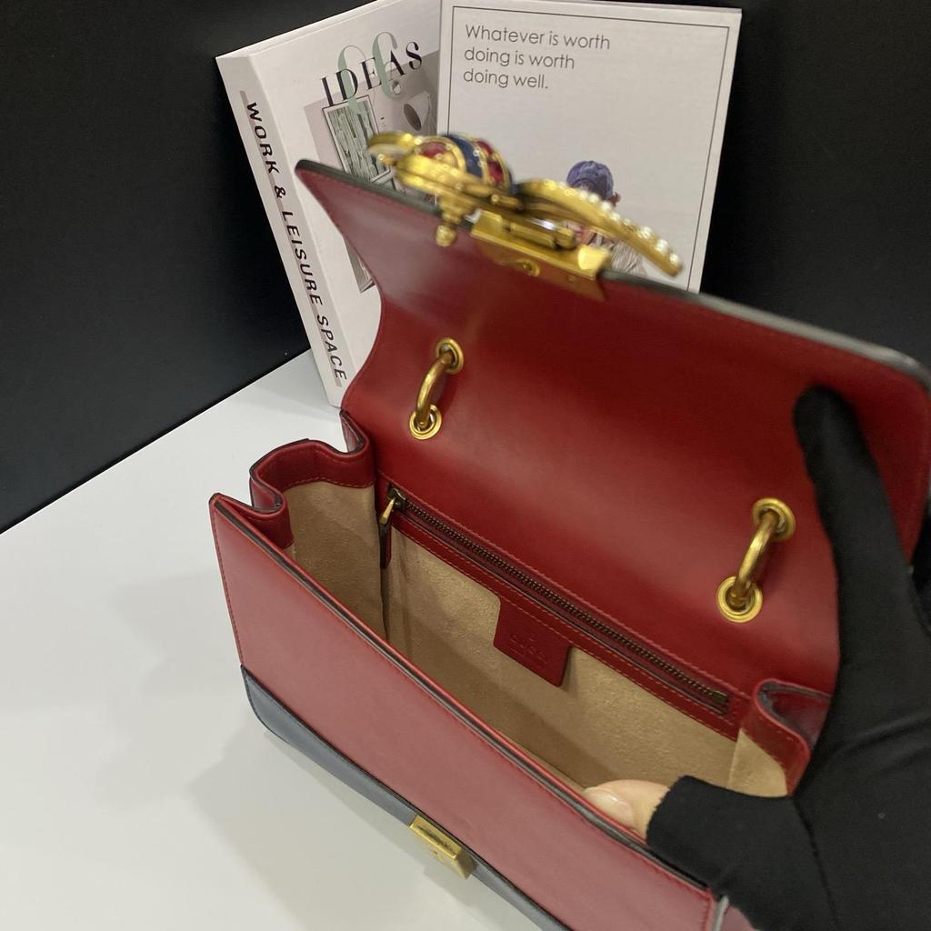 [Pre-Owned] Queen Margaret Multicolor Leather Bee Embellished Crossbody Bag - Excellent #1K1R29Q