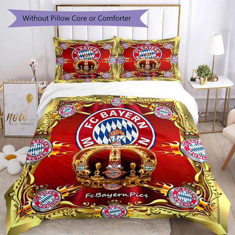 Bayern Münih Nevresim Takımı Nefes Alabilen Yorgan Kılıfı ve Yastık Kılıfları Yatak Odası için Dekoratif Nevresim Takımı Ev Dekorasyonu Doğum Günü Hediyesi