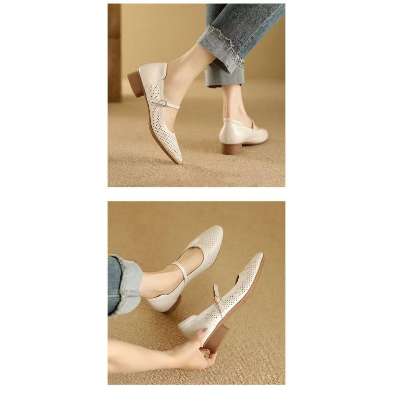 Women S Hollow Mary Jane Sandals Summer Soft Flat Shoes Plus Size