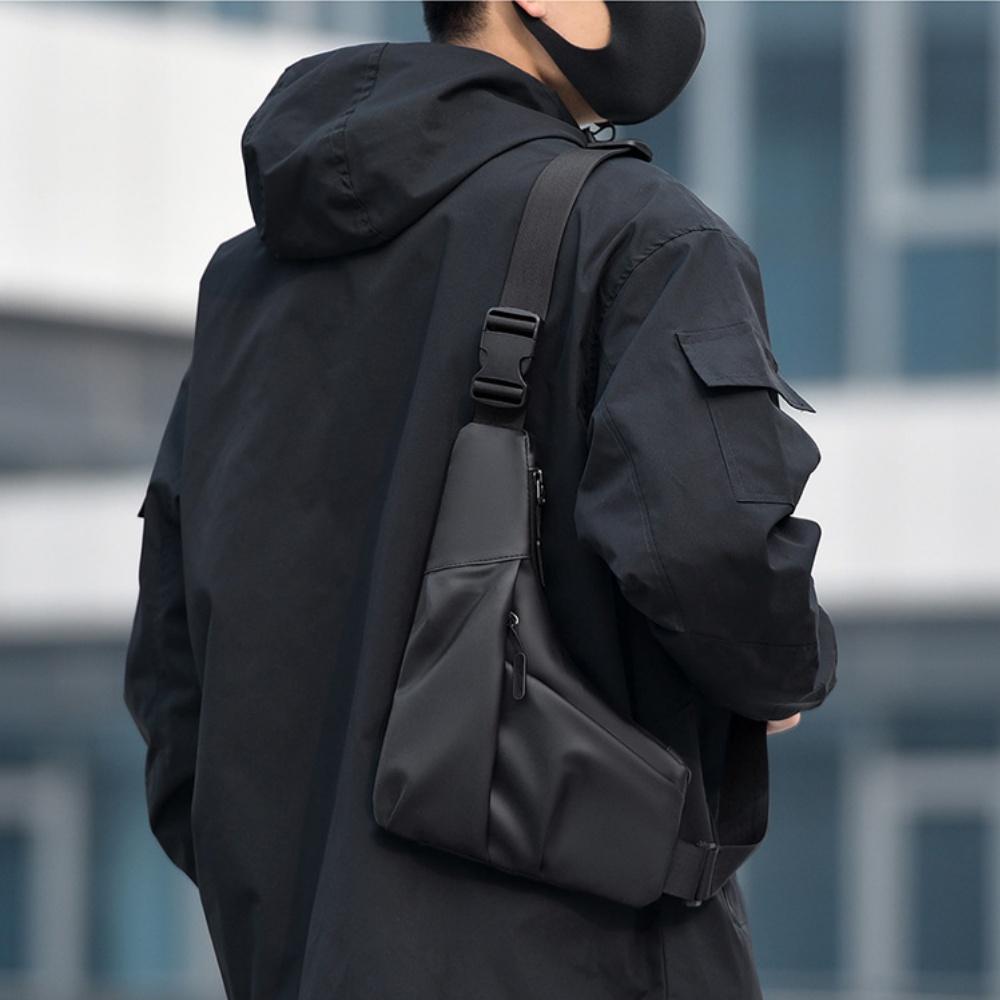 Trendy Cool Triangular Men's Shoulder Bag Fashion Casual Large Capacity Male Breast Bag High Quality Oxford Waterproof Men's Chest Bag for Outdoor Use