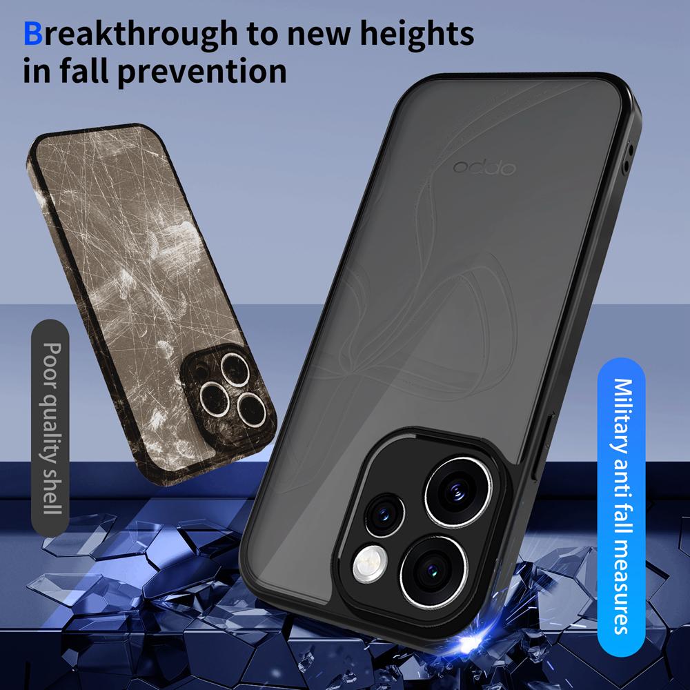 KEYSION Matte Translucent Black Phone Case for OPPO Reno15 Pro Max 5G Silicone+PC Clear Shockproof Cover for OPPO Reno15 F 5G