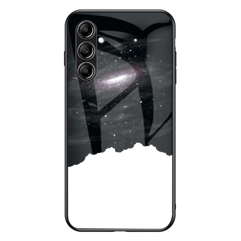 For Samsung Galaxy S23 FE Starry Sky Pattern Tempered Glass Case PC+TPU Anti-Scratch Phone Cover