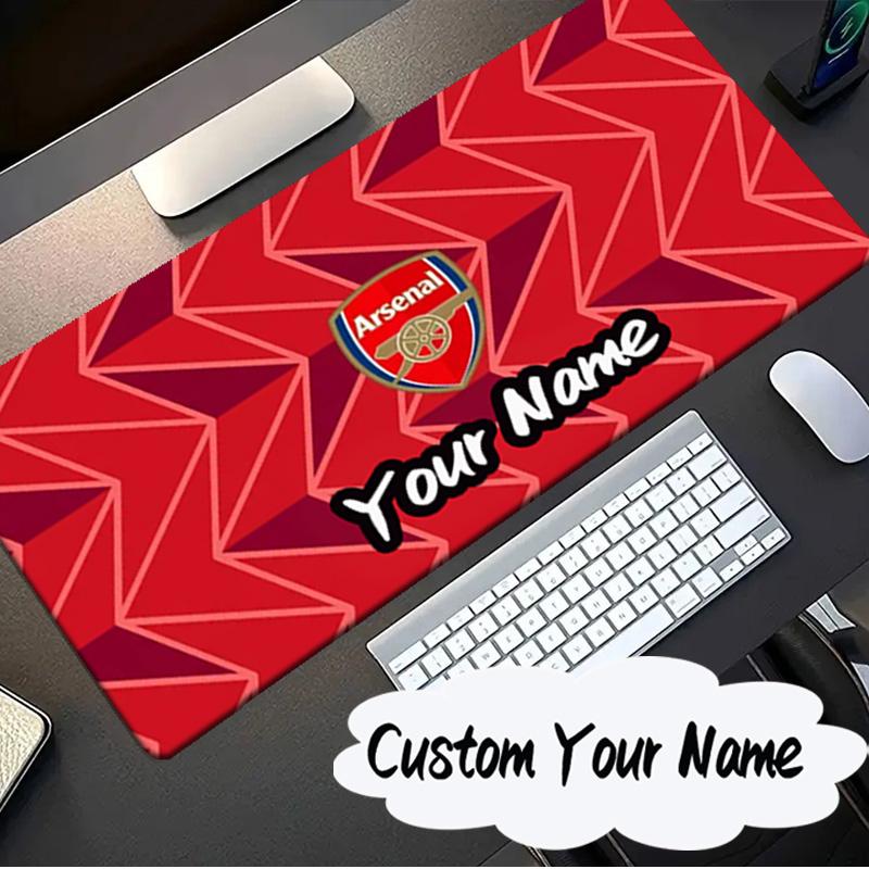 Benutzerdefinierter Name Mauspade Arsenal Fußball Club Wappen Mauspade, Gaming Mauspade, Tastaturpad, Schreibtischdekoration für Computer Notebook Fan Geburtstagsgeschenk