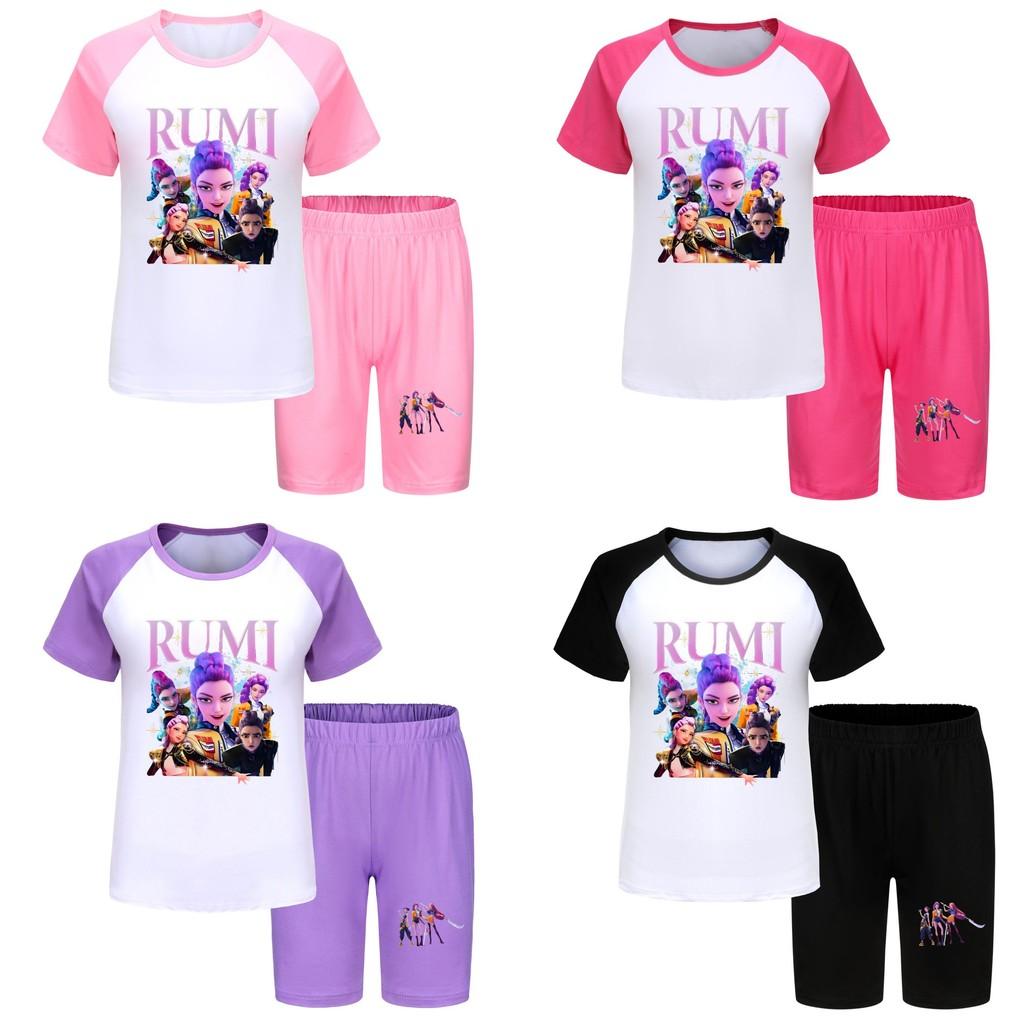 Kpop Demon Hunters Children Summer Athletic Set With Cotton Fabric For Active Kids