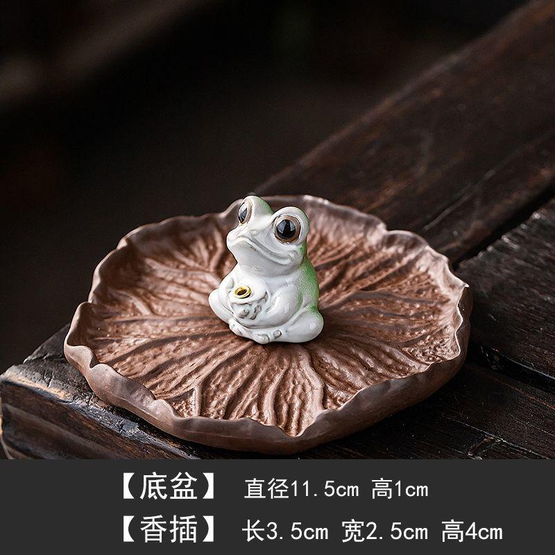 Lucky Purple Sand Small Goldfish Line Incense Burner, Household Indoor Insert Seat Zen Tea Room Desktop Incense Burner Ornament