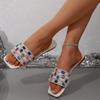 Feenstil, Zuhause Lässig, Modisch, Vielseitig, Strass-Sandalen, Damen Sommerbekleidung Neue Modische Flache Hausschuhe