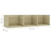 CD Wall Shelf Sonoma Oak 75 x 18 x 18 cm Particleboard