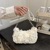3D Rose Banquet Bag, Zipper Closure, New Romantic and Cute Mesh Underarm Bag, Fashiable and Versatile Women's Bags